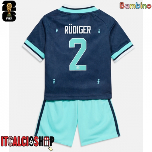 Germania Antonio Rudiger #2 Seconda Maglia Bambino Mondiali 2026 Manica Corta (+ Pantaloni corti)